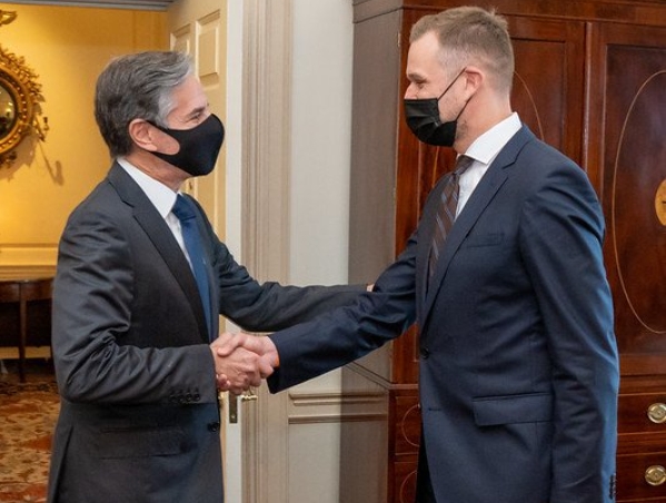 立陶宛允許台灣以「台灣」名義在立陶宛首都維爾紐斯（Vilnius）設立代表處。（圖／翻攝自推特／Secretary Antony Blinken）