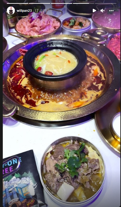 潘瑋柏在大陸加盟六十一度牛雜火鍋館。 (圖/翻攝自微博)