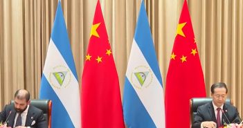 大陸外交部發言人表示，尼加拉瓜承認一個中國原則，跟台灣斷絕外交關係，「是順應大勢、合乎民心正確抉擇」。（圖／翻攝自「央視」微博）