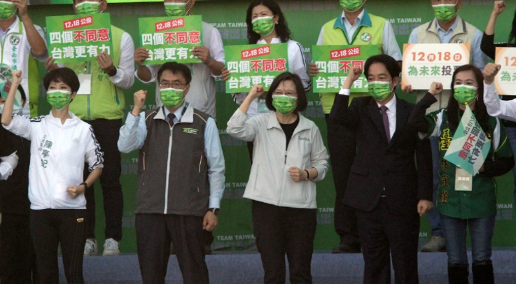 民進黨宣傳公投。（圖／翻攝自中央社）