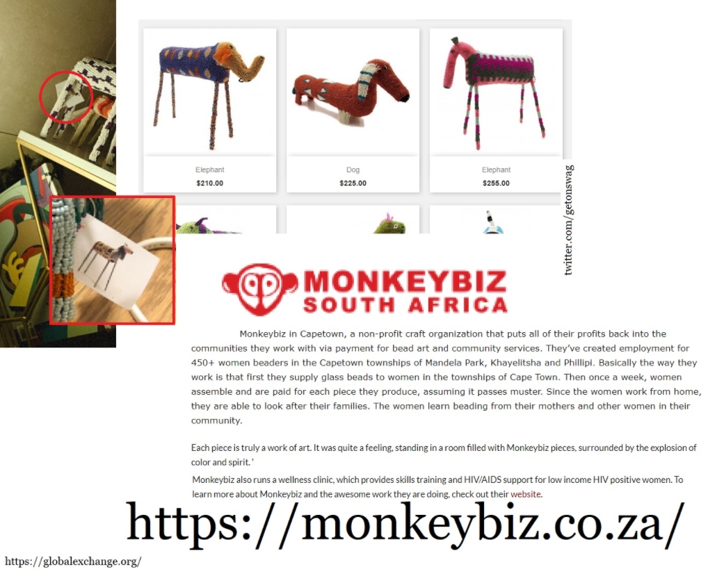 「Monkeybiz South Africa」是旨在促進現代珠飾藝術家復興非洲珠飾的傳統工藝，同時鼓勵女性經濟獨立的非盈利組織。（圖／翻攝自推特）