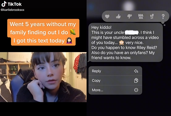 踏足成人界竟被叔叔發現。(圖/TikTok)