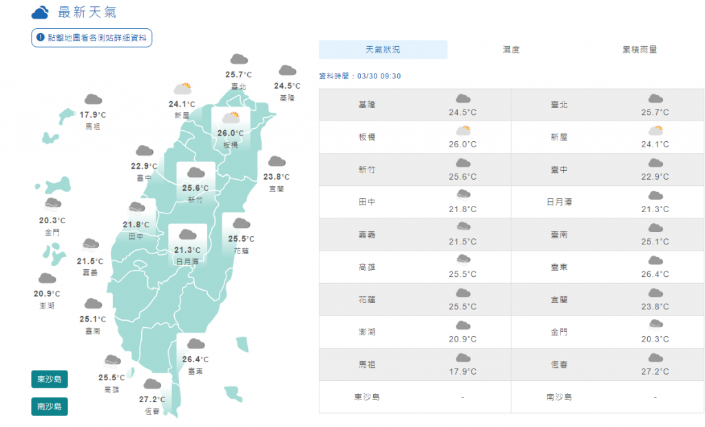 最新天氣圖。(圖/中央氣象局)