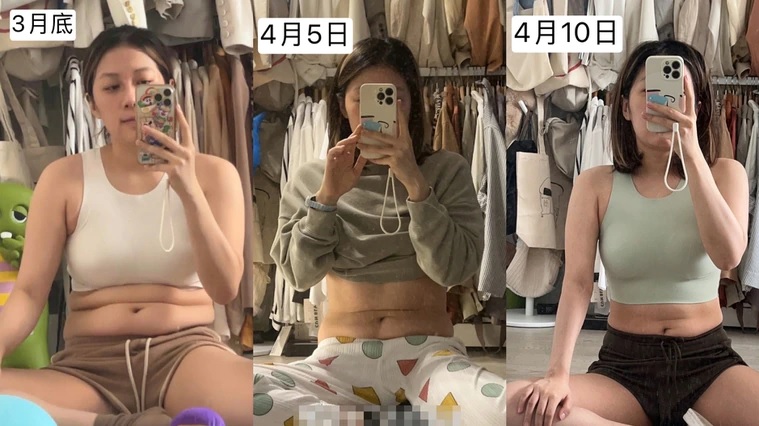 人在上海的大陸百萬網紅可子因封城「被瘦身」(攝自微博@除了我都是豬)