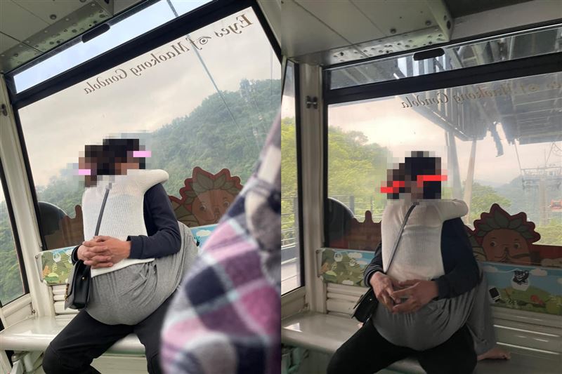 情侶「69式坐姿」搭纜車，全程視覺超衝擊。（圖／翻攝自《爆怨2公社》臉書）