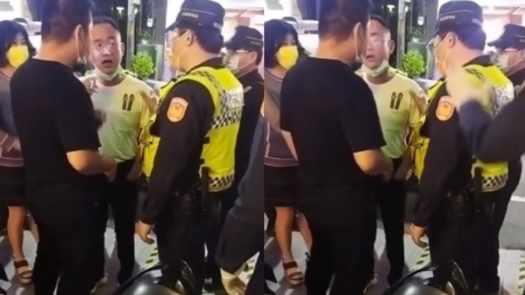 彰化鎮長脫口罩抽菸嗆警。(圖/合成圖/翻攝自臉書彰化縣媒體記者協會)