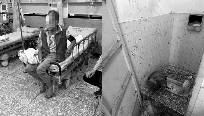 高齡老翁遭竊賊爆打關進廁所。（圖／翻攝自臉書／新竹爆料公社）