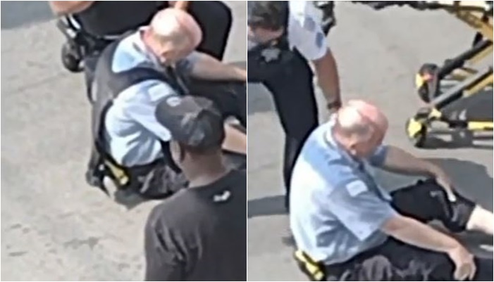 美國芝加哥一名裸體女子搶警車襲警逃逸。（圖／翻攝自Fcaebook／Ruben Dunning）