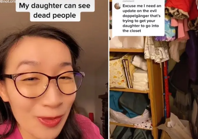一名網友分享為何自己的女兒不敢一人獨自睡覺。（圖／翻攝自抖音）