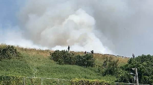 雲林垃圾場爆火警。(圖/翻攝畫面)