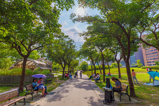大安森林公園進行了樹療的先驅研究,發現樹木不僅有清淨空氣品質之效,在樹下靜坐,也可明顯降低心跳、體溫以及提升血氧 圖/istock