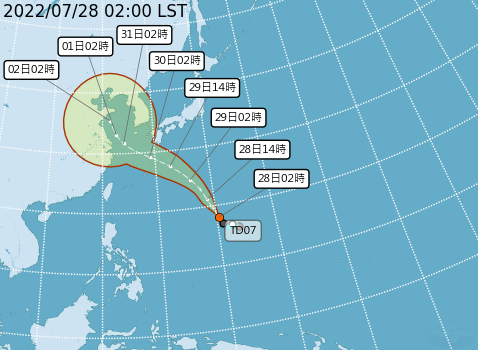 今年第5號颱風「桑達」預估將會在今（28日）生成。（圖／中央氣象局）