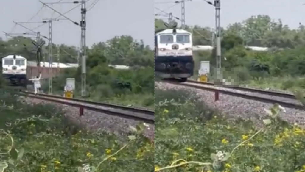 阿兵哥遭火車撞死。(圖/合成圖/翻攝自Twitter)