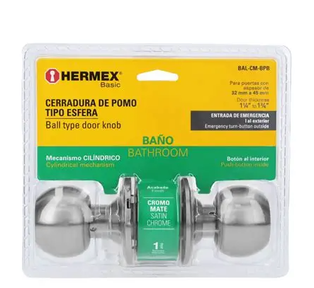 CHAPA BOLA BAÑO CROMADO HERMEX COD.28056 - FERRETERIA TODO EL MUNDO