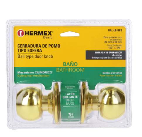 CHAPA BOLA BAÑO DORADO HERMEX COD.28054 - FERRETERIA TODO EL MUNDO