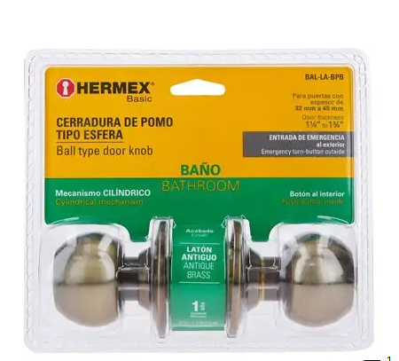 CHAPA BAÑO LATON ANTIGUO HERMEX COD. 28055 - FERRETERIA TODO EL MUNDO