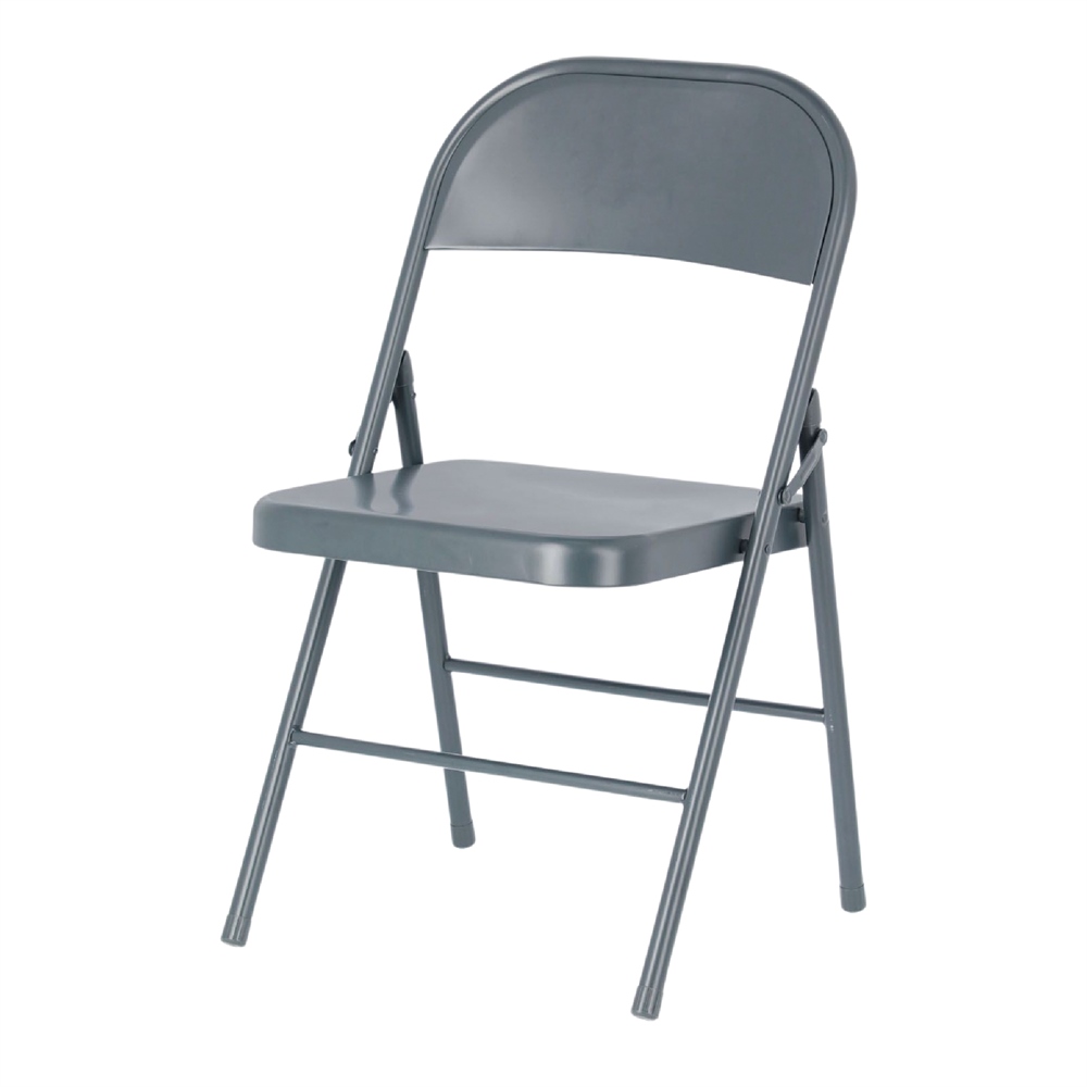 silla de espera plegable gris