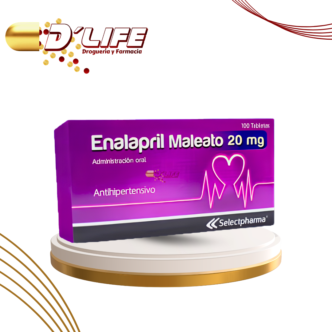 ENALAPRIL MALEATO 20MG CAJA X 100 TABS. SELECT