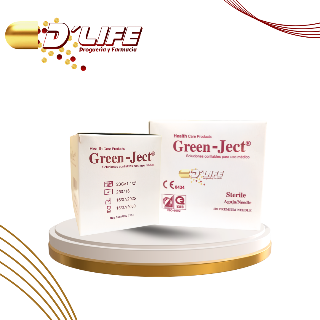 AGUJAS # 23 X 1 1/2 X 100 GREEN-JECT