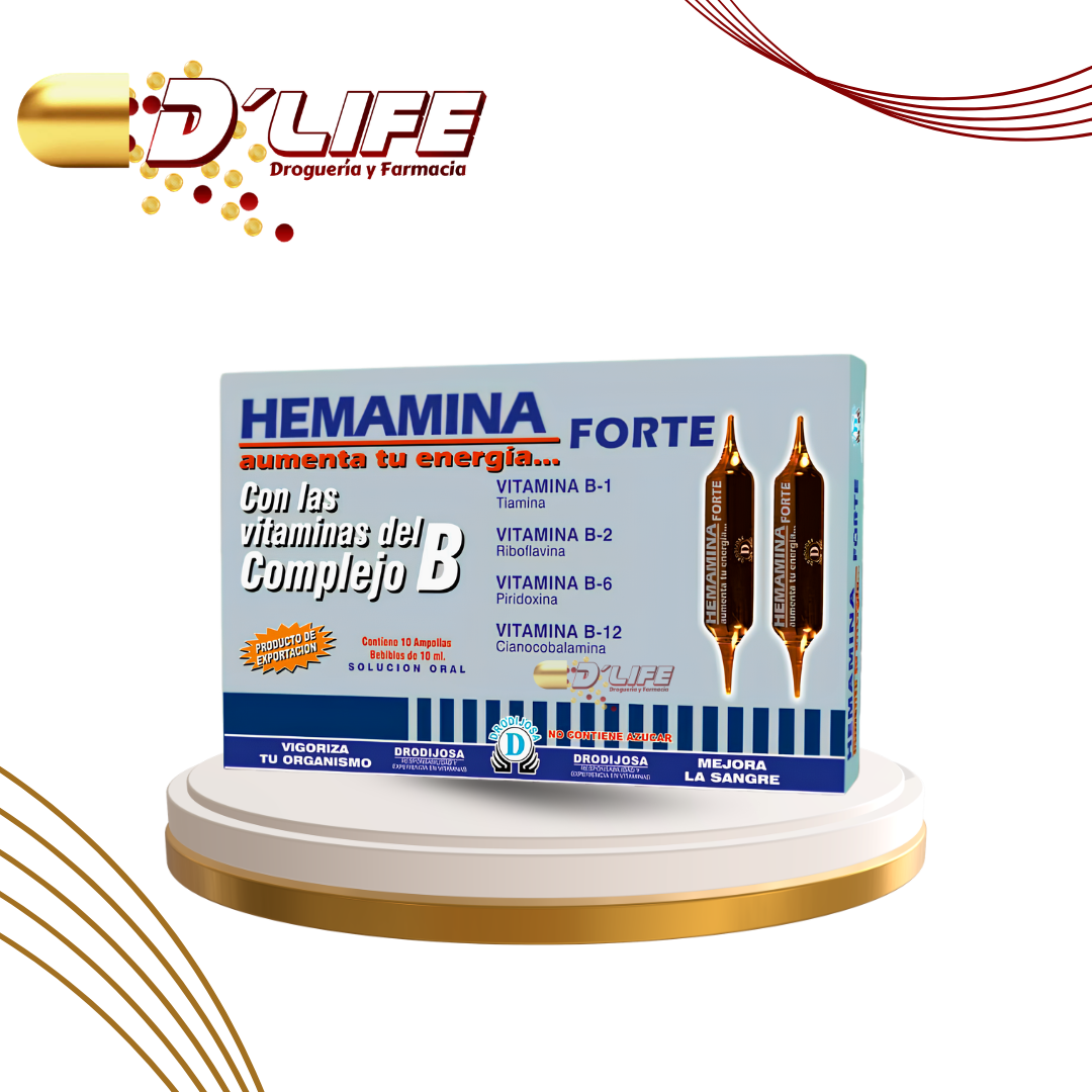 HEMAMINA FORTE X 10 AMP. BEBIBLES VIDRIO 