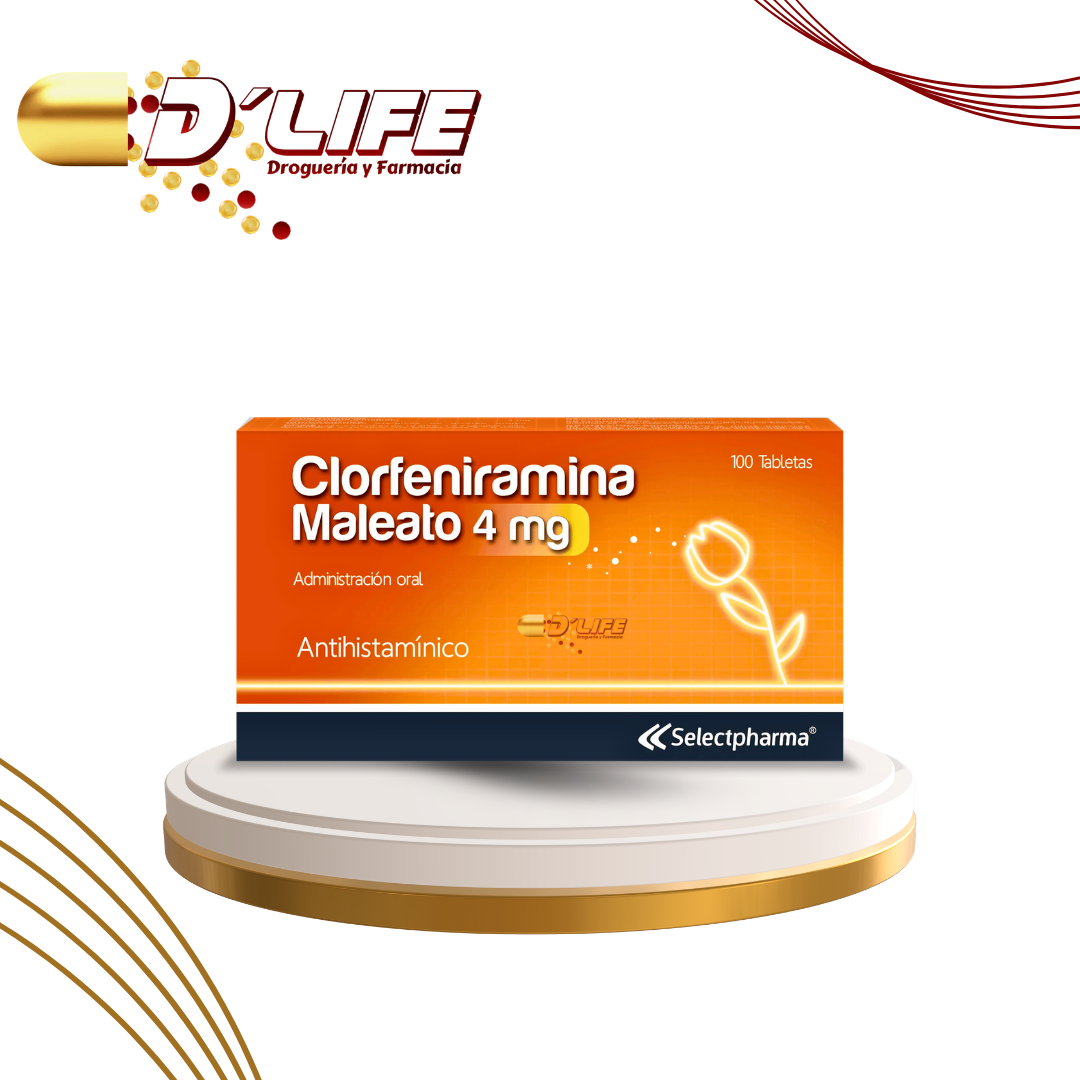 CLORFENIRAMINA 4MG CX5 BLI X 100 TABS. SELECT