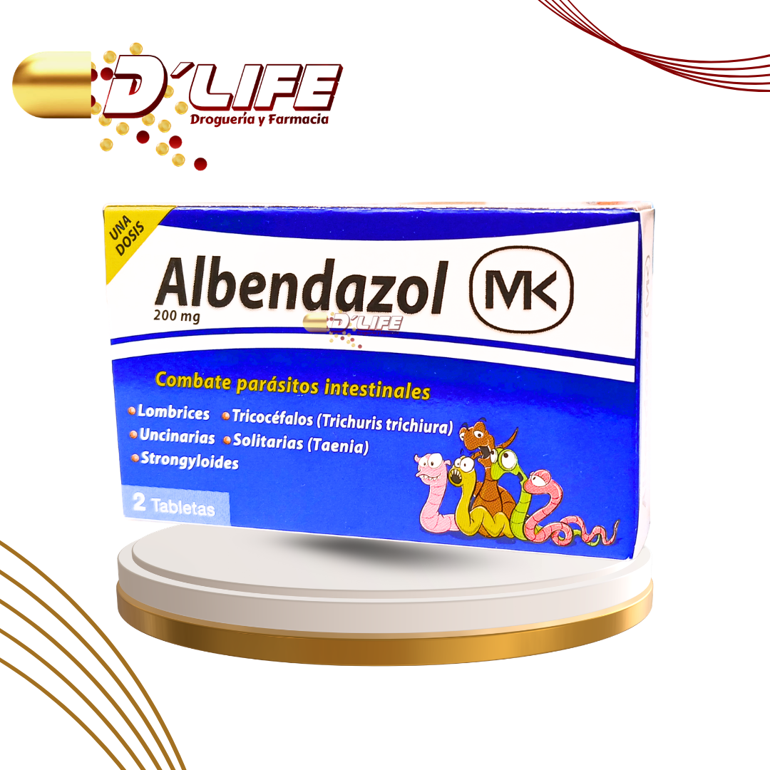 ALBENDAZOL 200MG X 2 TABLETAS MK 
