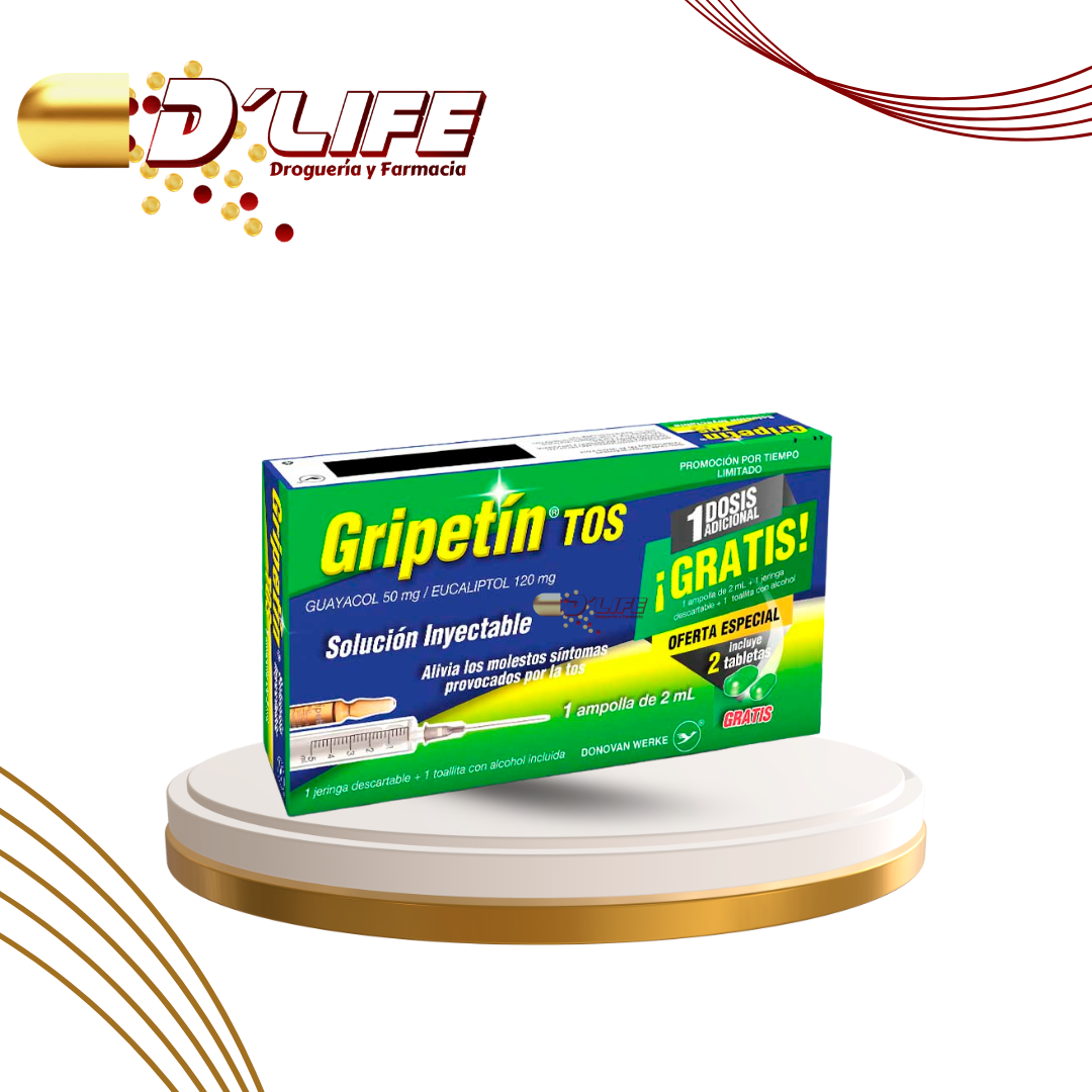 GRIPETIN TOS SOL. INYECT. 1 AMP 2ML + 2TABS Y 1 AMP GRATIS