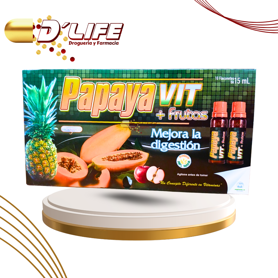 PAPAYA VIT + FRUTAS AMPOLLAS BEBIBLES PLASTICAS