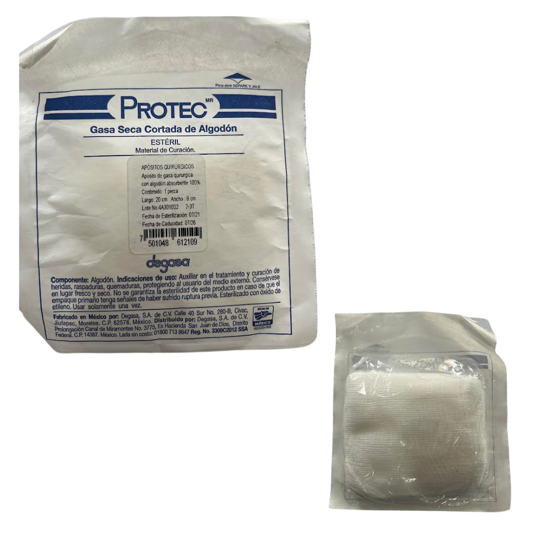 APOSITO DE GASA ESTERIL 20X8 PROTEC UNIDAD - Proveedora De Salud Total, Sociedad Anonima