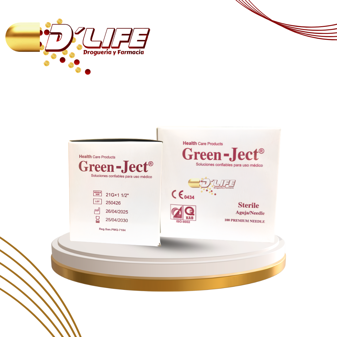 AGUJA # 21 X 1 1/2 X 100 GREEN-JECT