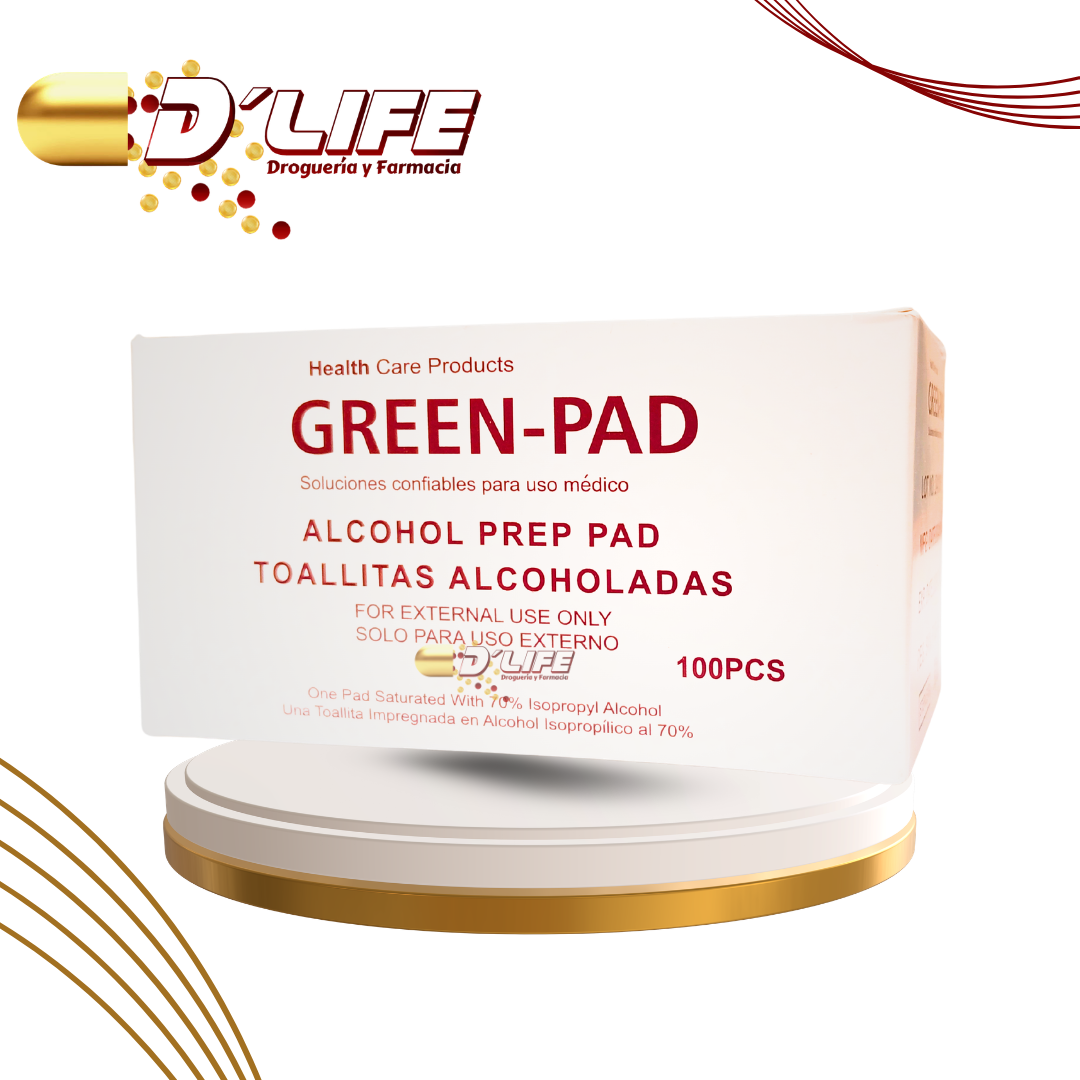 TOALLAS CON ALCOHOL CX100 UNI. GREEN-PAD