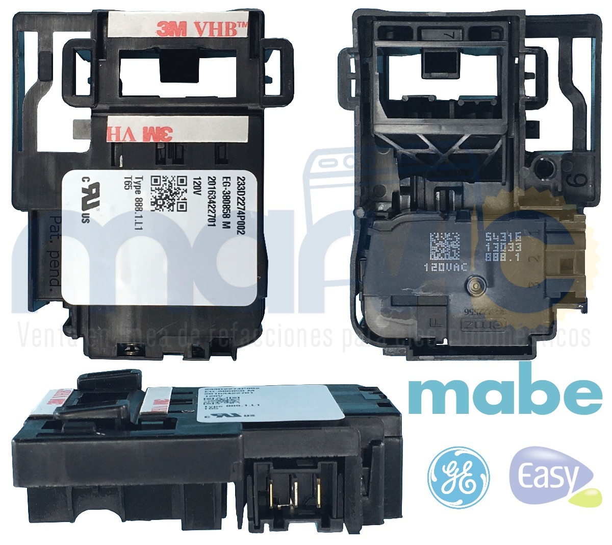 BLOCA PUERTA MABE KRAKEN 3 PINES - LAVADORA 290D1580P001 - DIFER
