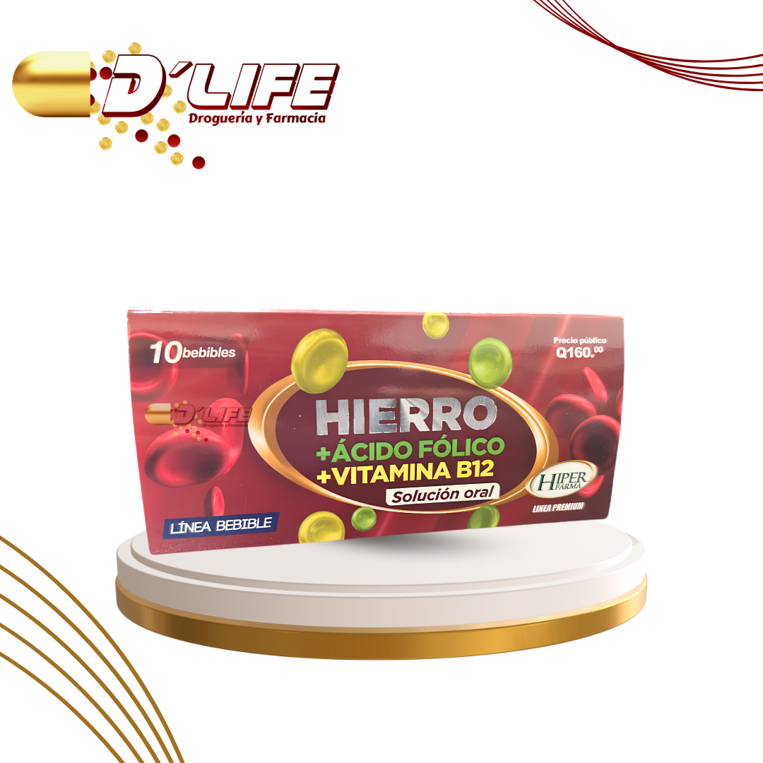 HIERRO + ACIDO FOLICO + VITAMINA B 12 BEBIBLE HIPER