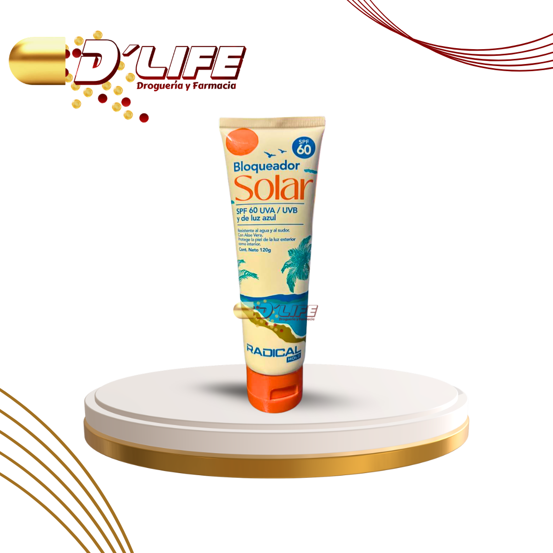 BLOQUEADOR SOLAR SPF60 X 120G RADICAL HOLD