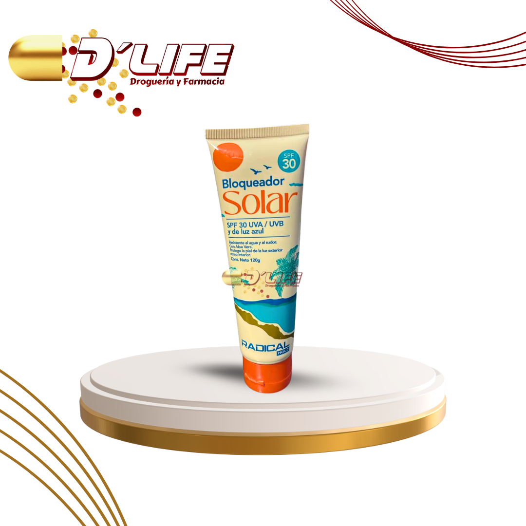 BLOQUEADOR SOLAR SPF30 X 120G RADICAL HOLD