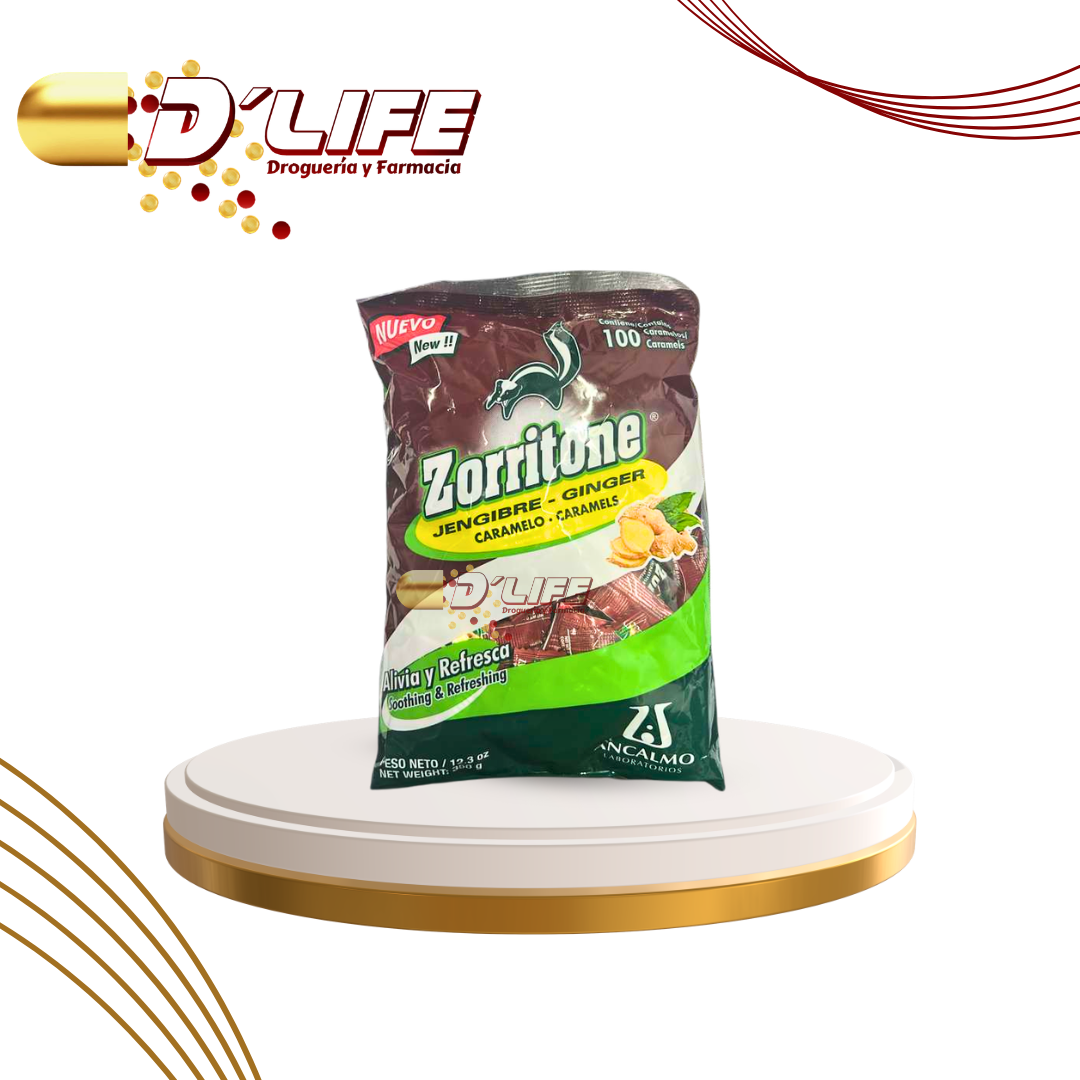 ZORRITONE JENGIBRE BOLSA X 100 CARAMELOS
