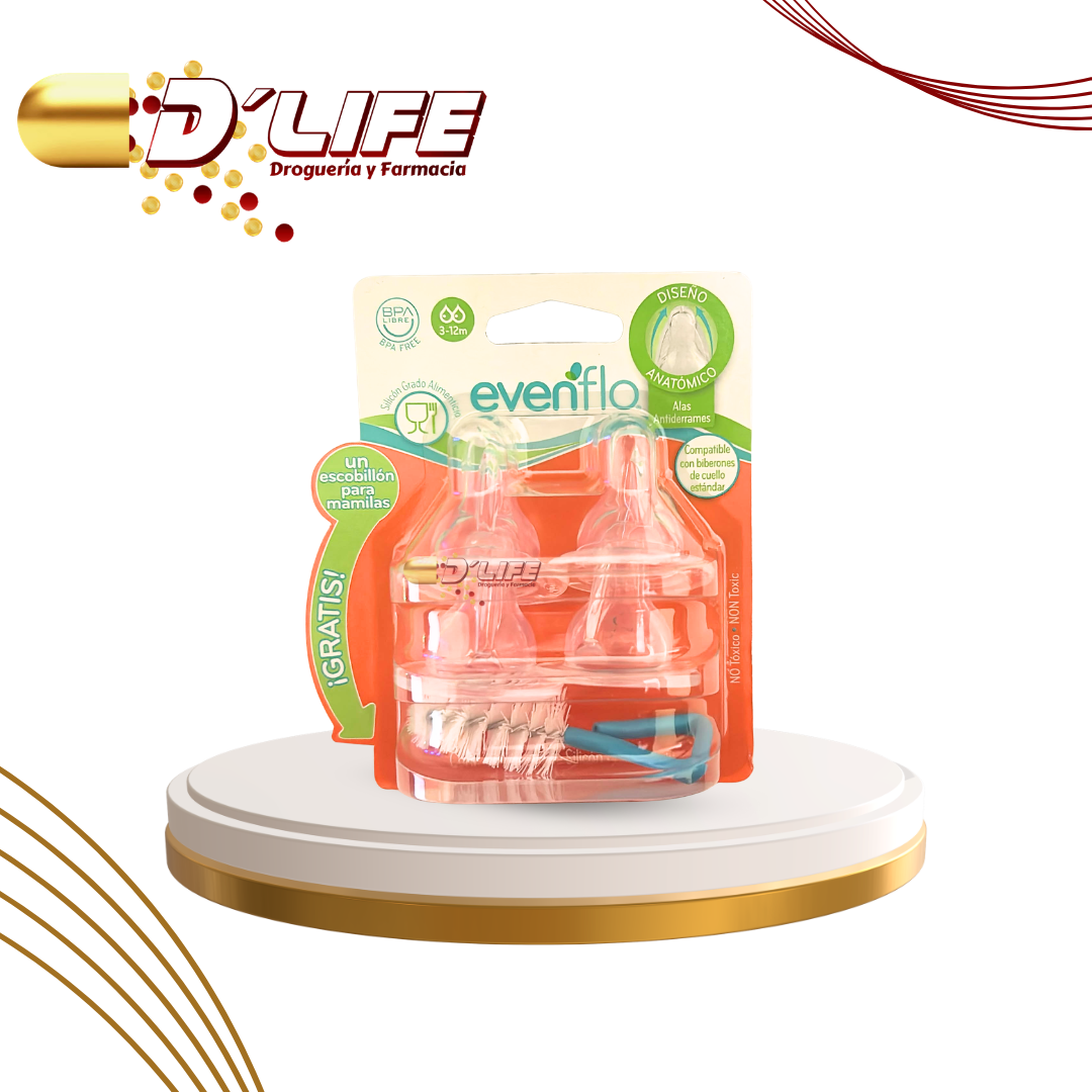 MAMON SILICON ANATOMICO 4 UNID. + ESCOBILLON GRATIS EVENFLO
