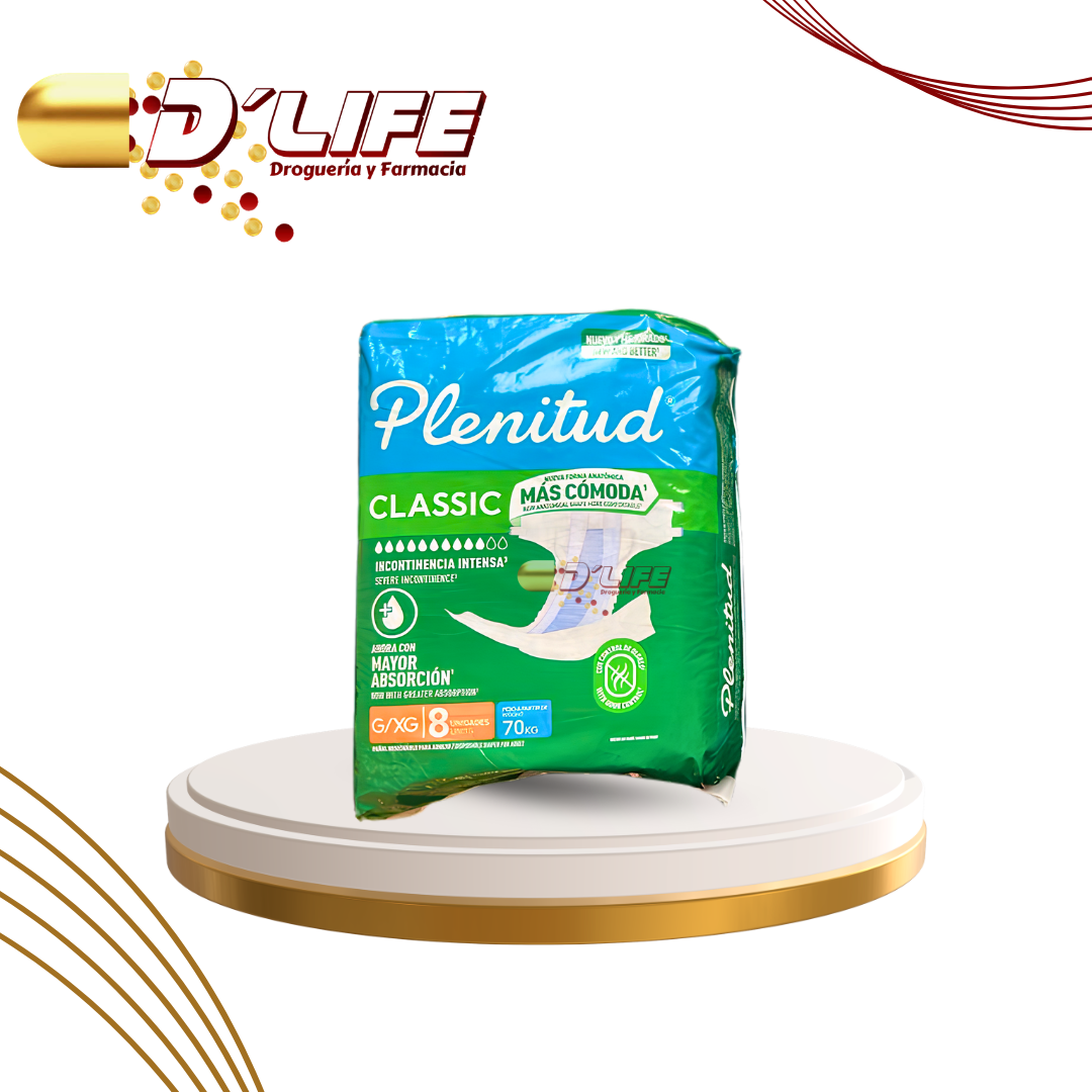 PAÑAL PLENITUD CLASSIC G/XG X 8 UNID.