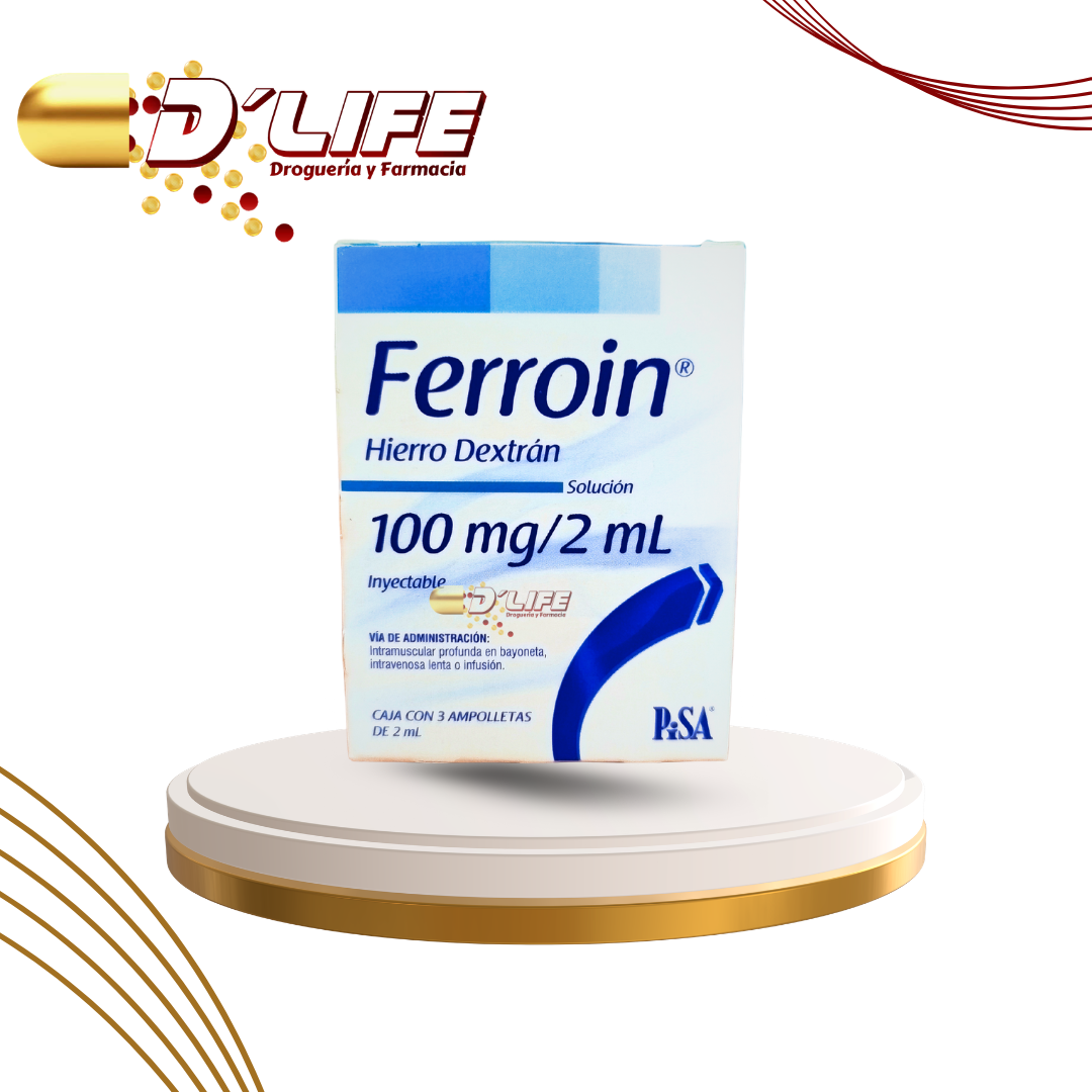 FERROIN HIERRO DEXTRAN 100MG/2ML X 3 AMP.