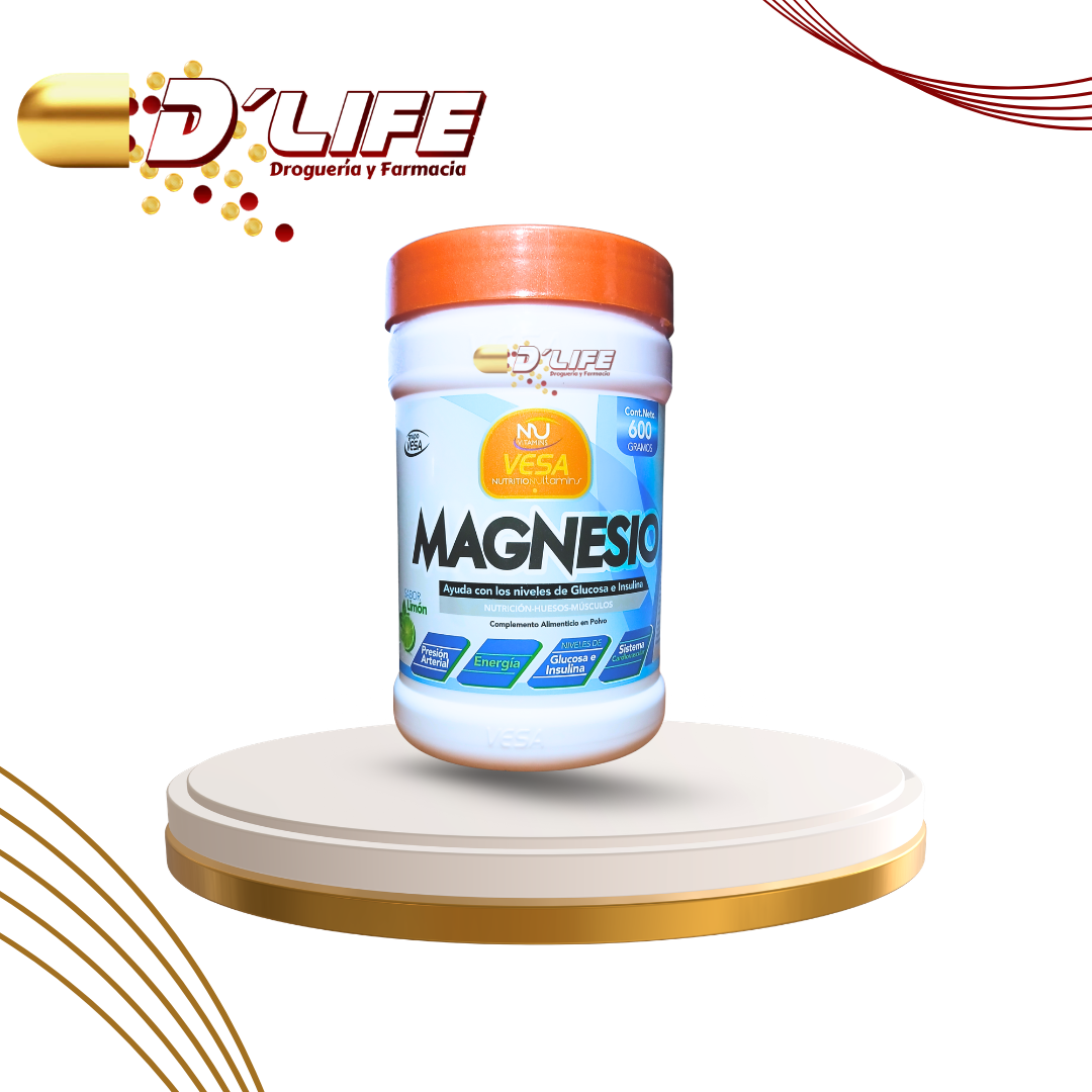 MAGNESIO EN POLVO SABOR LIMON 600G. VESA