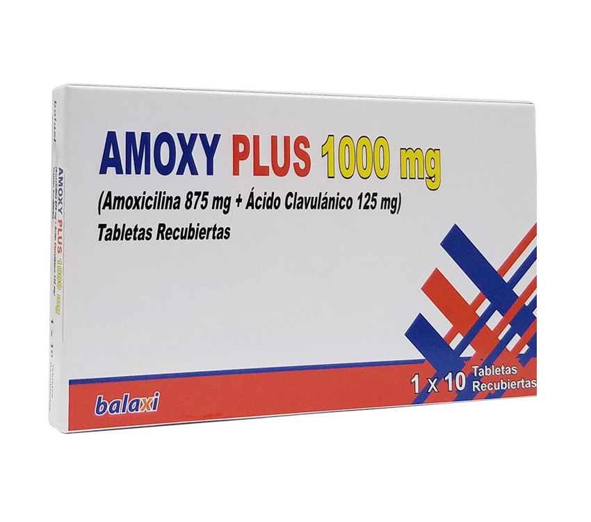 AMOXY PLUS 1000MG (amoxicilina 875mg y acido clavulanico 125mg) *caja - FARMACIA NUEVO MILENIO