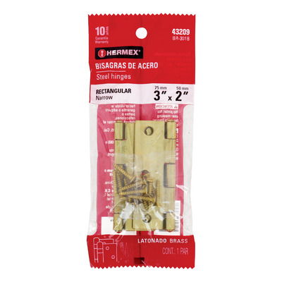 VISAGRA PARA MADERA LATONADA EL PAR 3" (43209) - HERMEX - DIFER