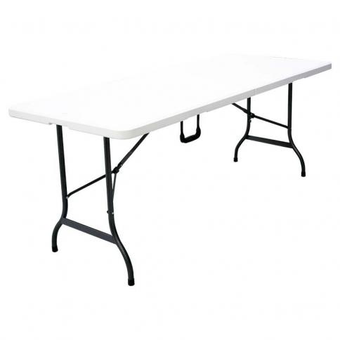 Mesa de Exterior de Plástico Plegable Blanca