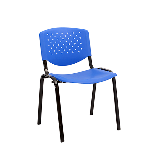  Silla de espera plástica azul