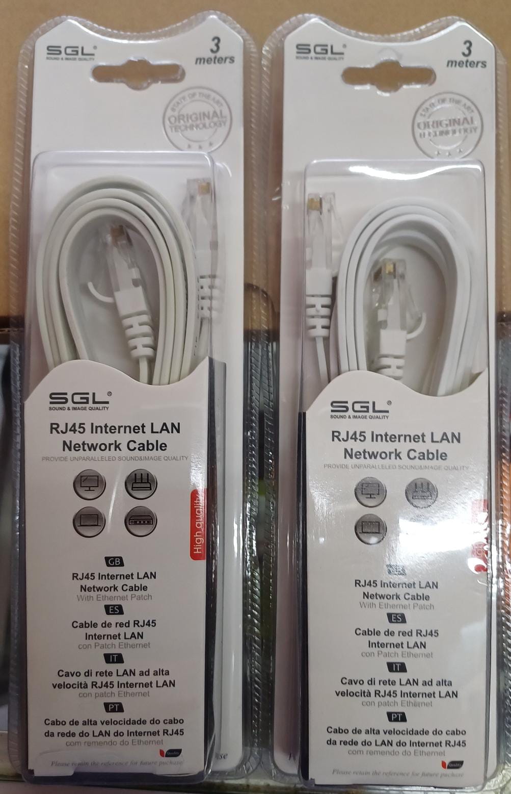 Cable para red UTP RJ45 3 Metros SGL