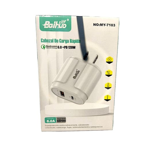 Cargador carga rápida Tipo C + puerto USB 