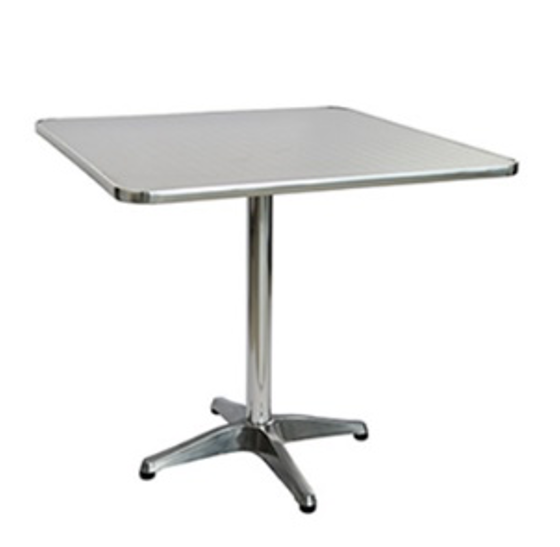 Mesa inoxidable con base de aluminio 60 X 60 cm