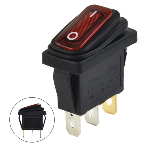 Switch GB0724R ON-OFF 3P Iluminado Rojo Resistente al Agua  - Repuestos y Lubricantes Vicent's