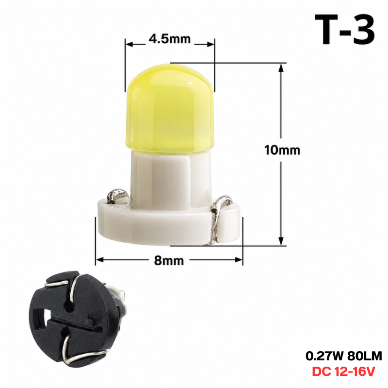  Bombilla T-3 (T3LD) Led Blanco Mini para tablero - Repuestos y Lubricantes Vicent's