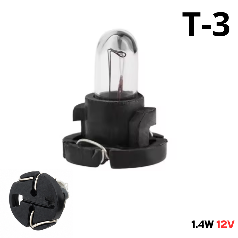 Bombilla T-3 (T3W) 12V 1.4W para tablero  - Repuestos y Lubricantes Vicent's